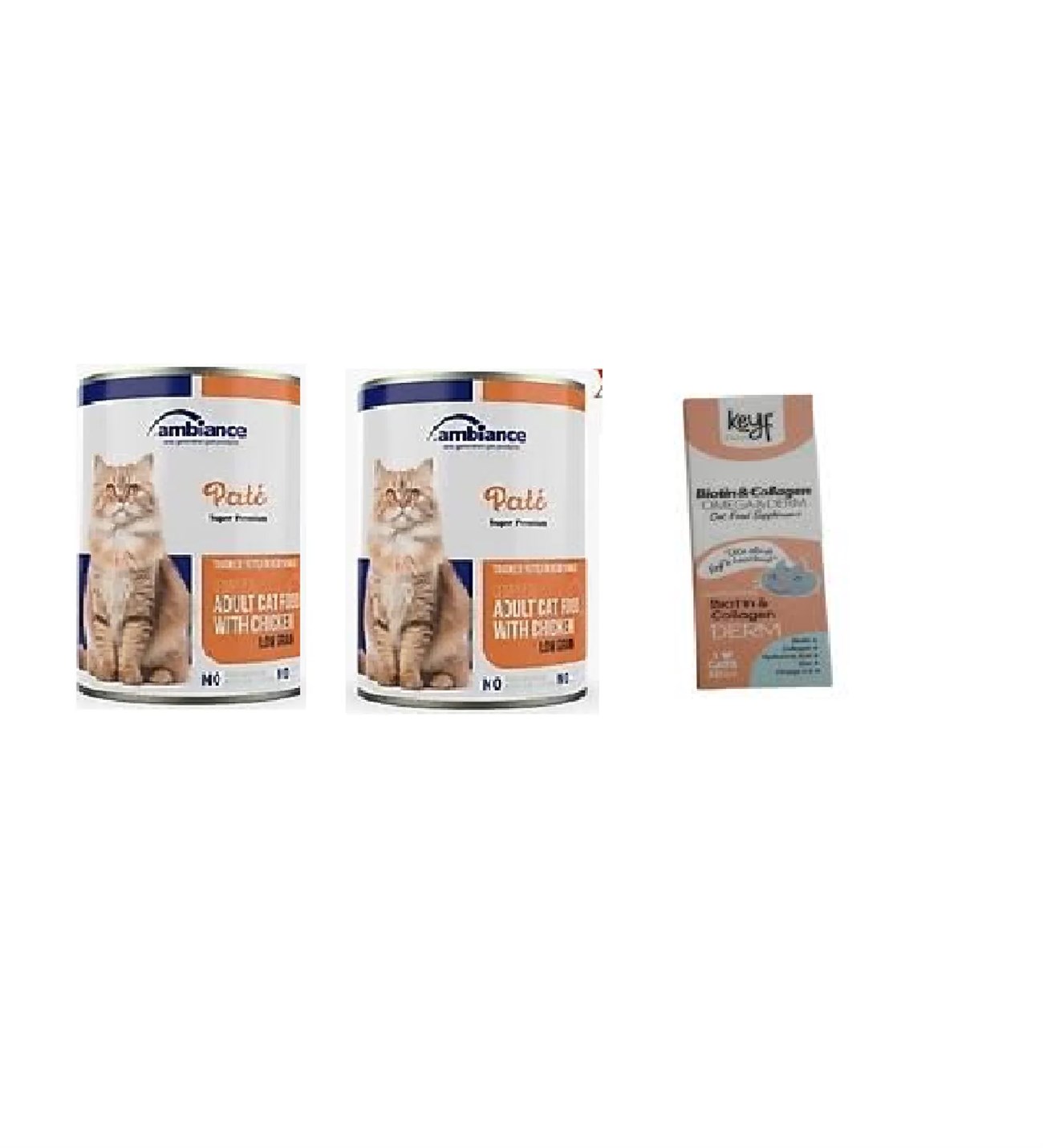 Kedi Yaş  Mama Tavuklu Yetişkin 415 gr + Kediler İçin  Biotin -Collagen 50 ml